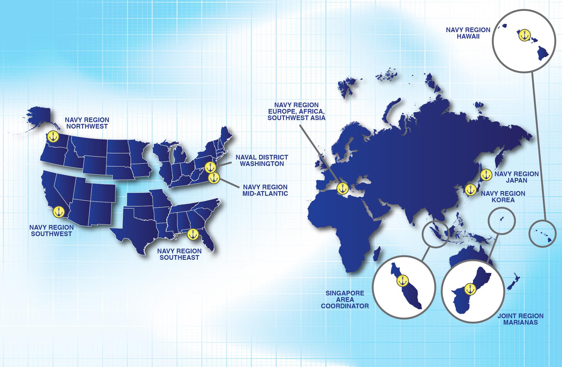 Navy FFR Regions Map