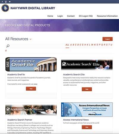 NavyMWR Digital Library Screenshot
