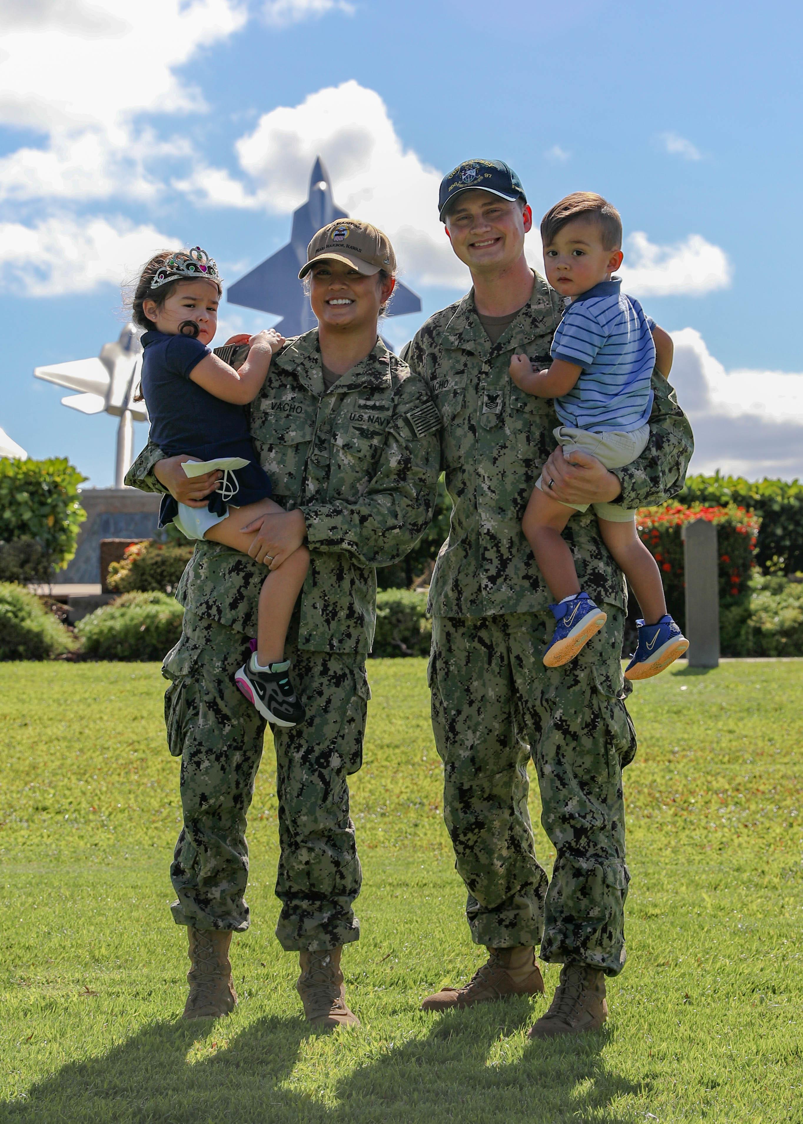 Navy Family with Kids