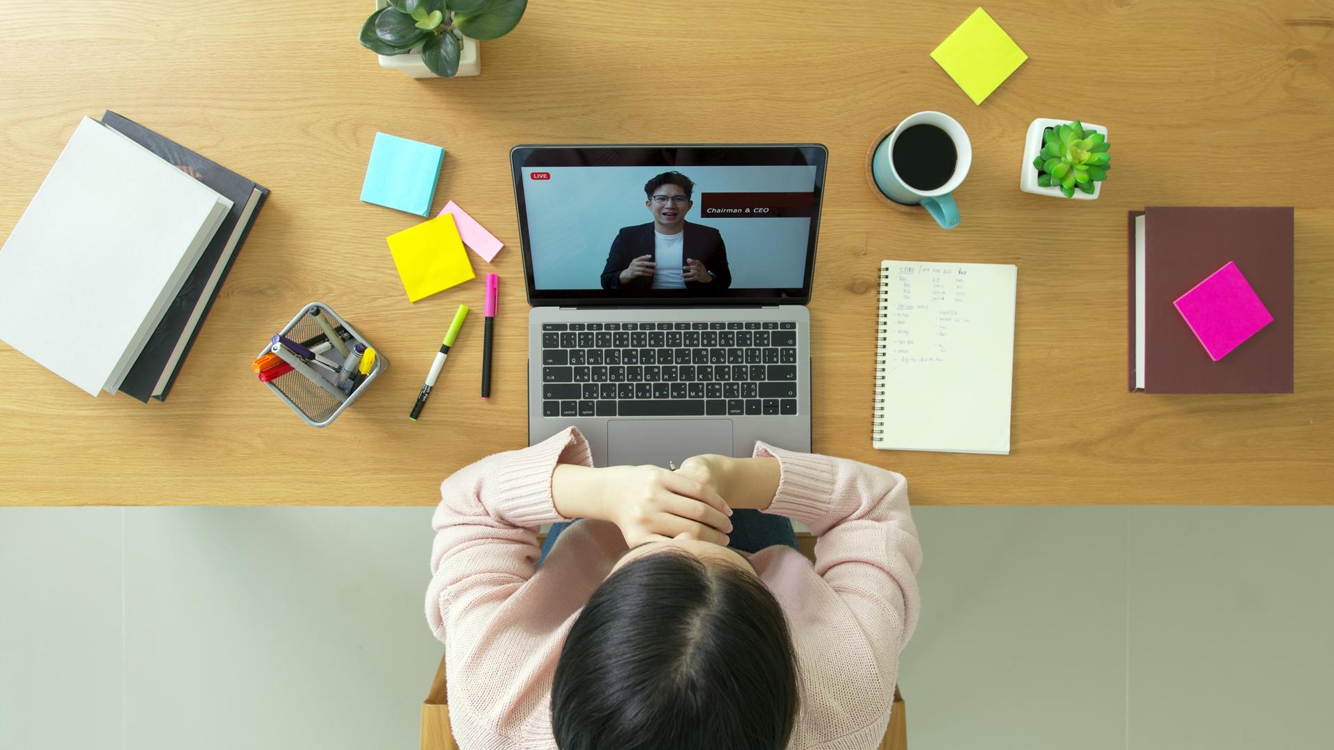 Person looking at a laptop